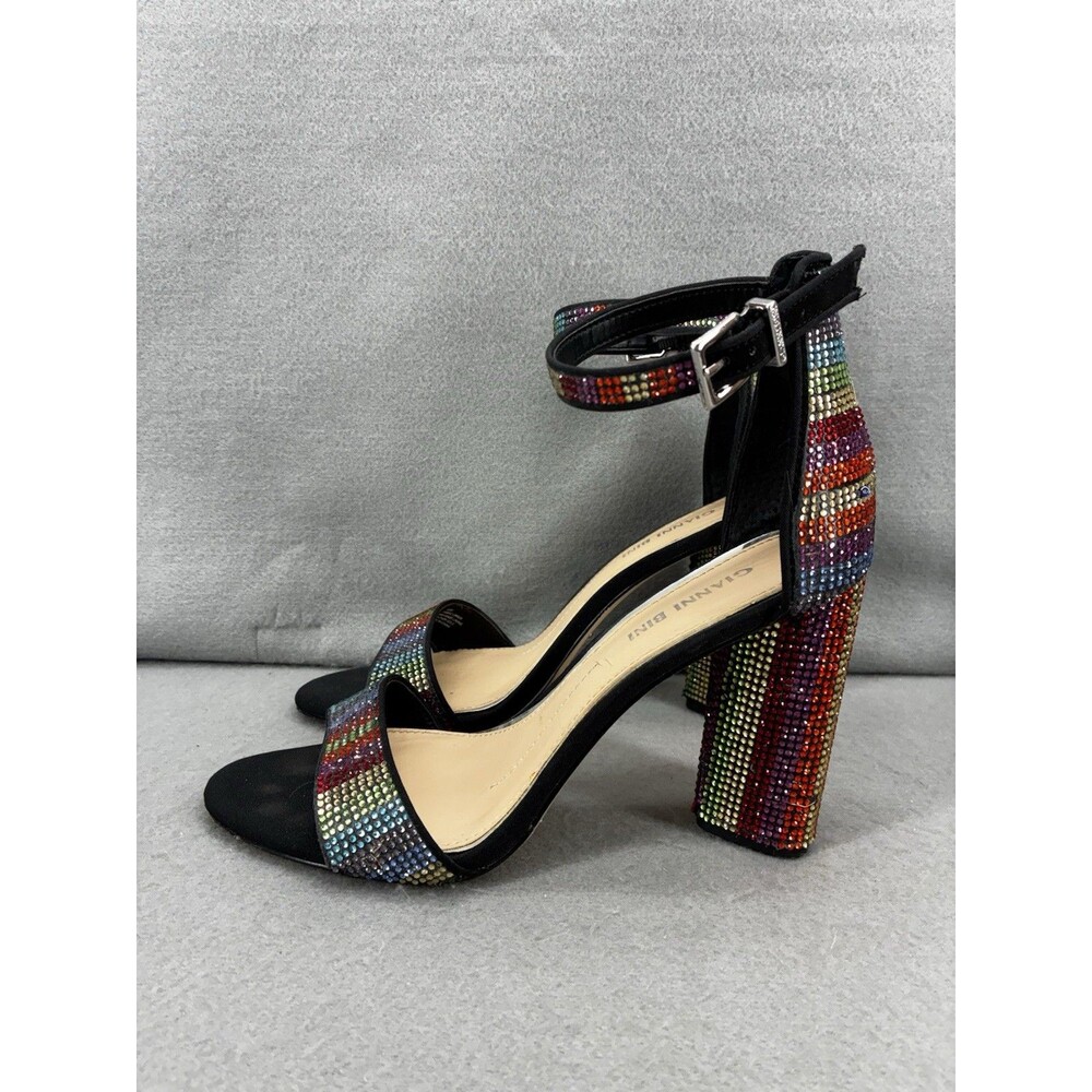 Gianni Bini Multi Color Jewel Comfortable High Heel Ankle Strap Sandal Fancy 8.5